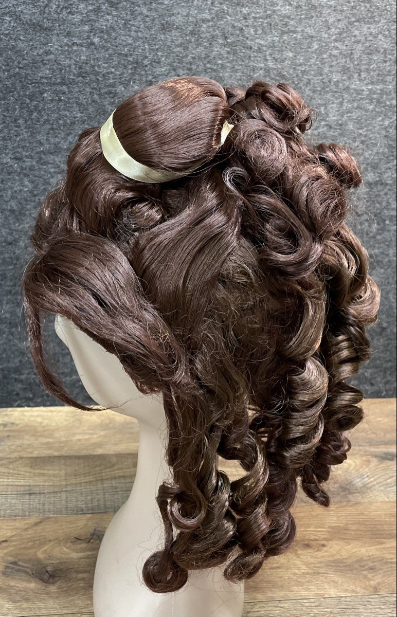 Disney Princess Belle Wig Brown Beauty and the Beast Costume Accessory Curls