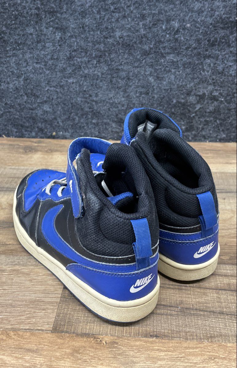 Nike Court Borough Mid 2 Black Hyper Royal Mid Top Sneakers Size 3Y