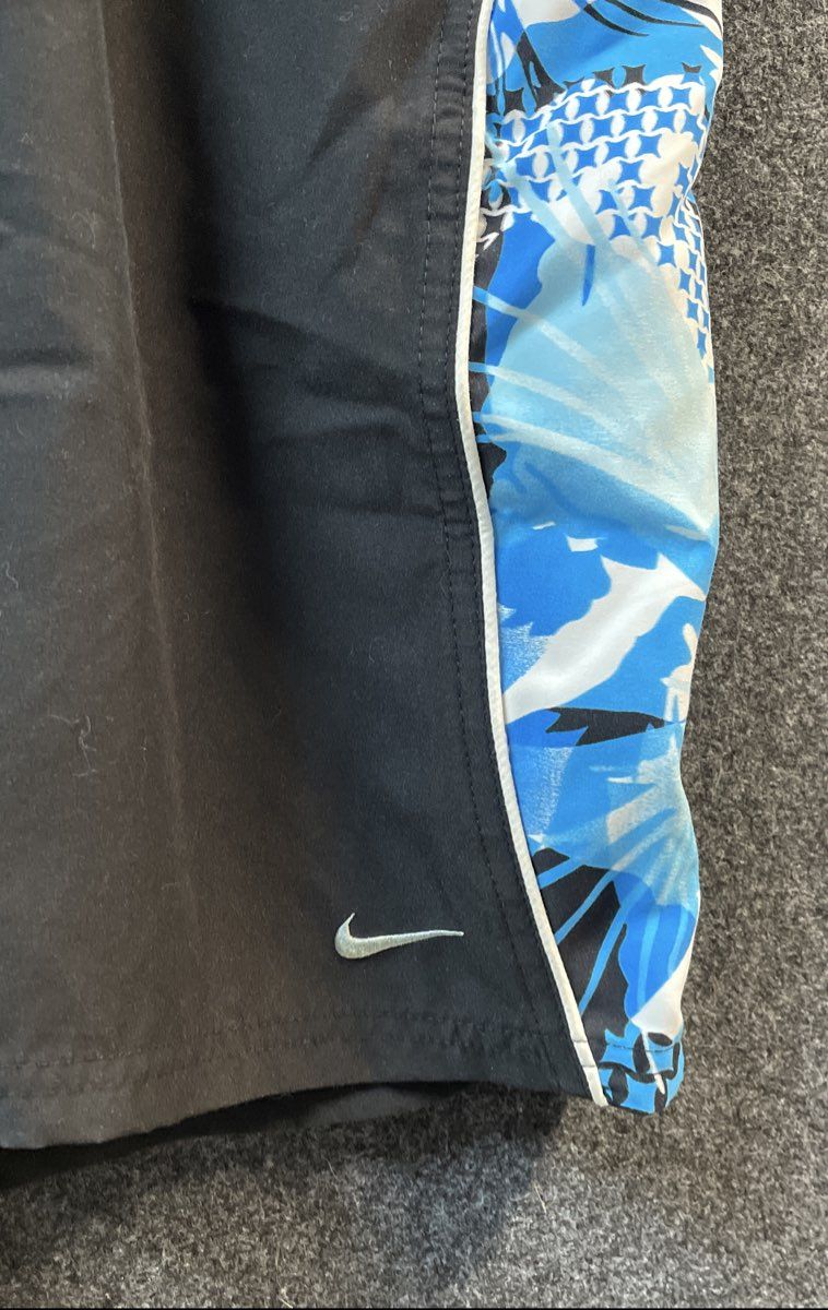Nike Men's Black Blue Tropical Floral Swim Shorts Mesh Lined Sz XXL