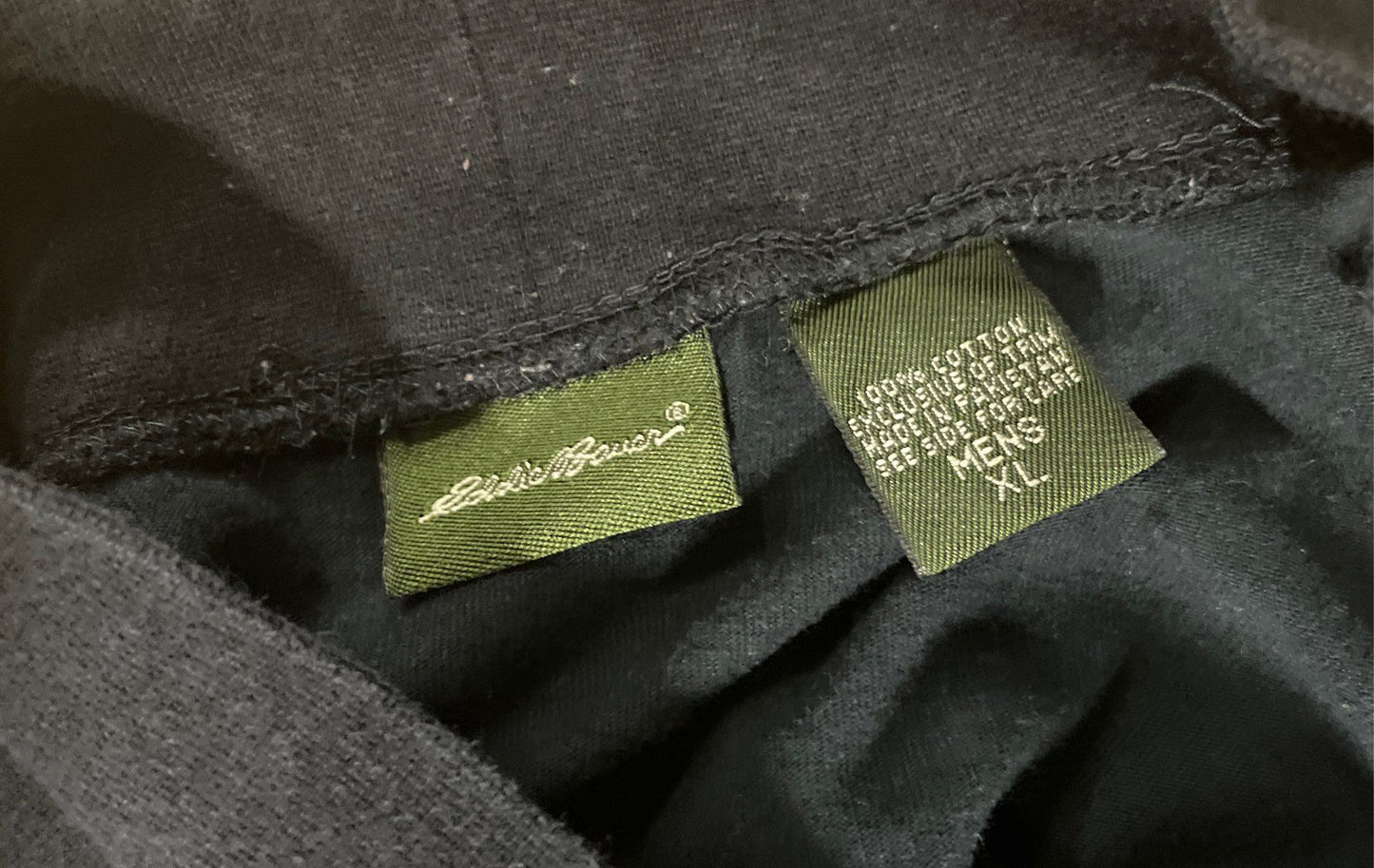 Eddie Bauer Men's Black Mock Neck Long Sleeve Cotton Shirt Sz XL