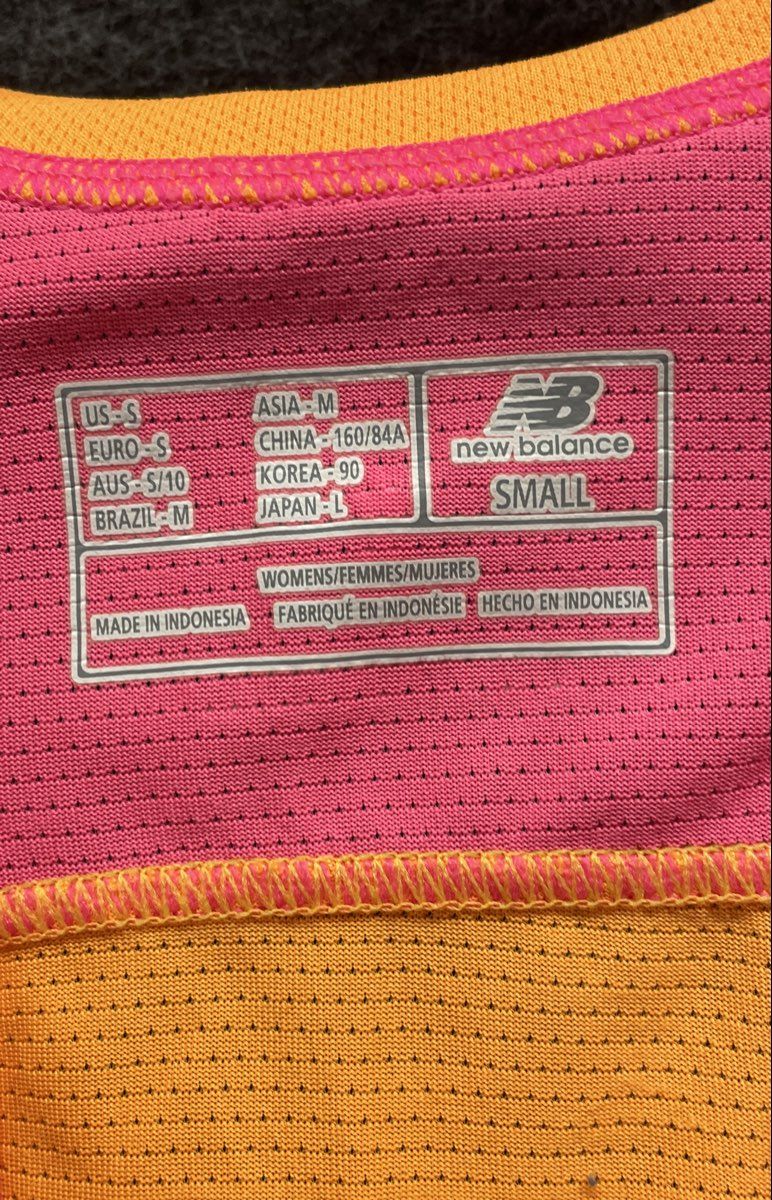 New Balance Pink Orange Colorblock Performance Tank Top Women's Sz S