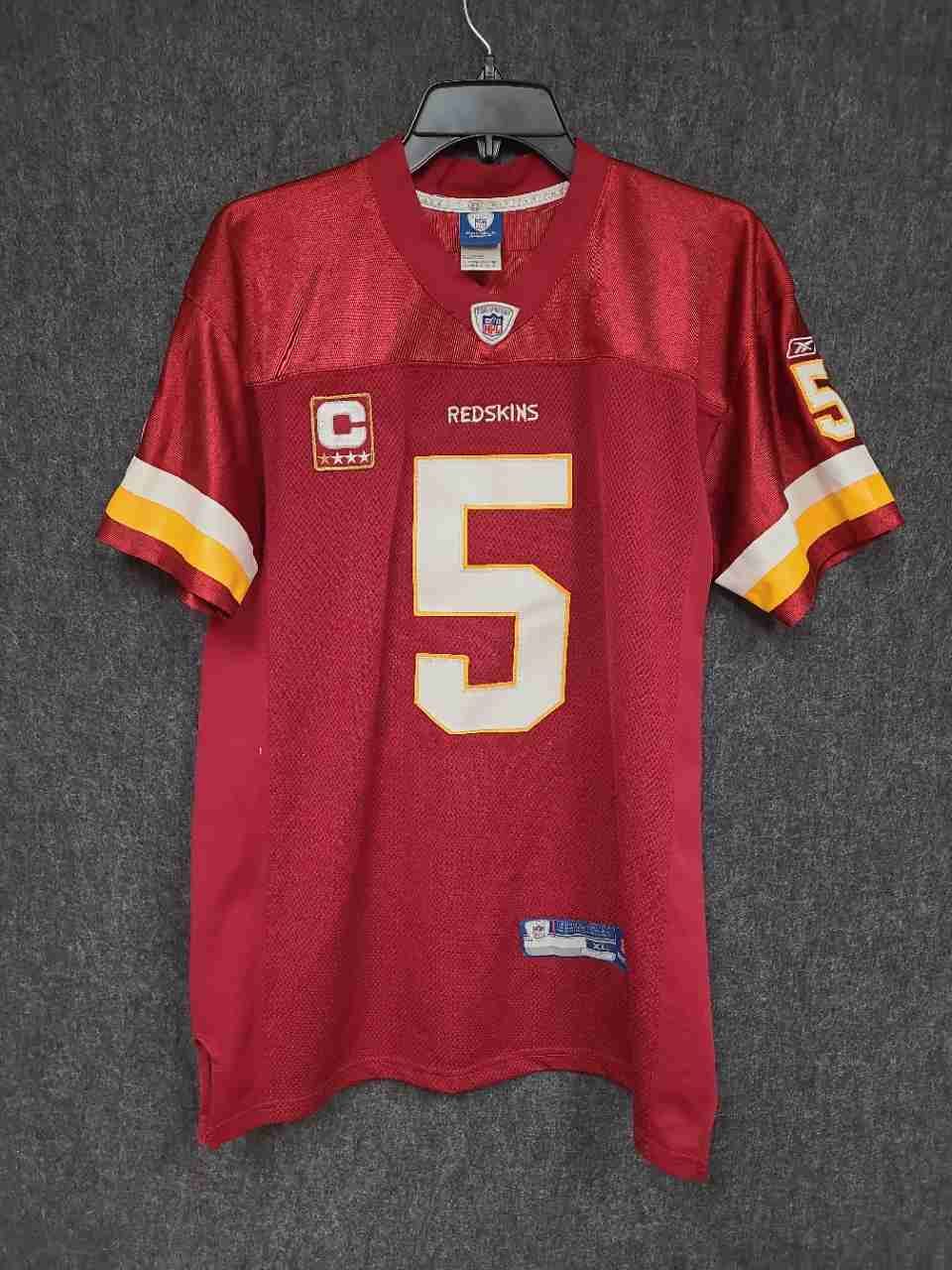 Reebok Washington Redskins Donovan McNabb #5 Captain Patch Jersey Youth Sz XL