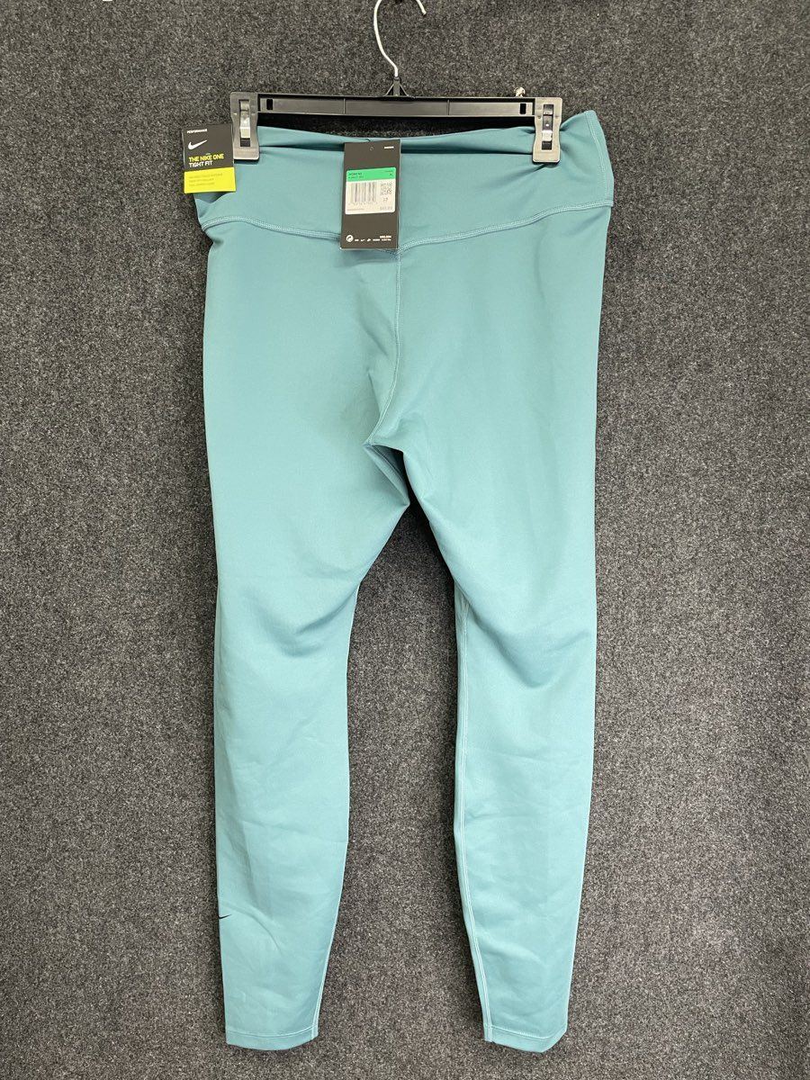 Nike Women's One Tight Fit Leggings Teal Blue Training Tights AJ8827-364 XL NWT