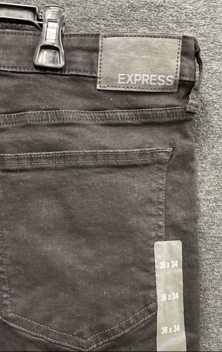 Express Men's Slim Hyper Stretch Black Pants NWT Size 36x34