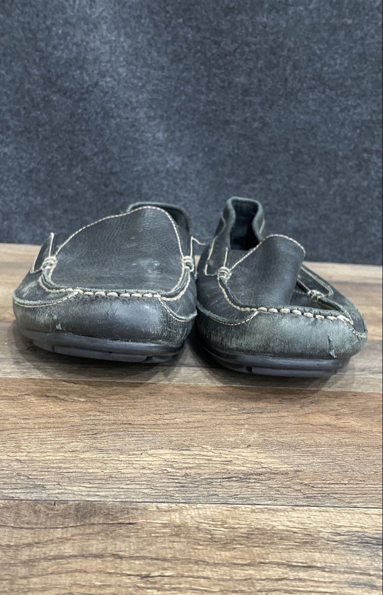 Clarks Unstructured Black Leather Slip On Loafers Men's Size 11.5M