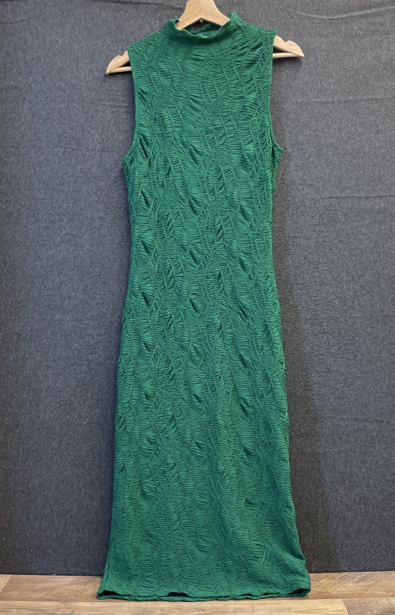 House of Harlow 1960 Women's Green Textured Mock Neck Sleeveless Dress Sz S NWT