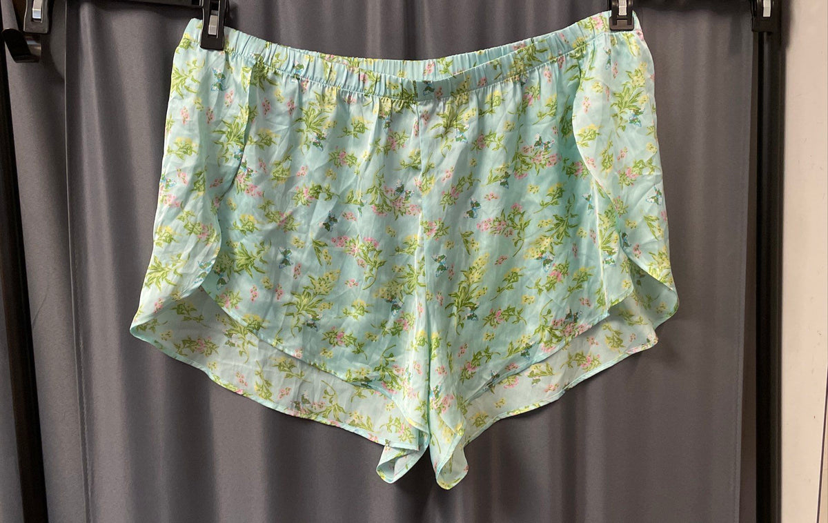 Adore Me Women's Green Floral Satin Pajama Set Cami & Shorts Lace Trim Sz 2X