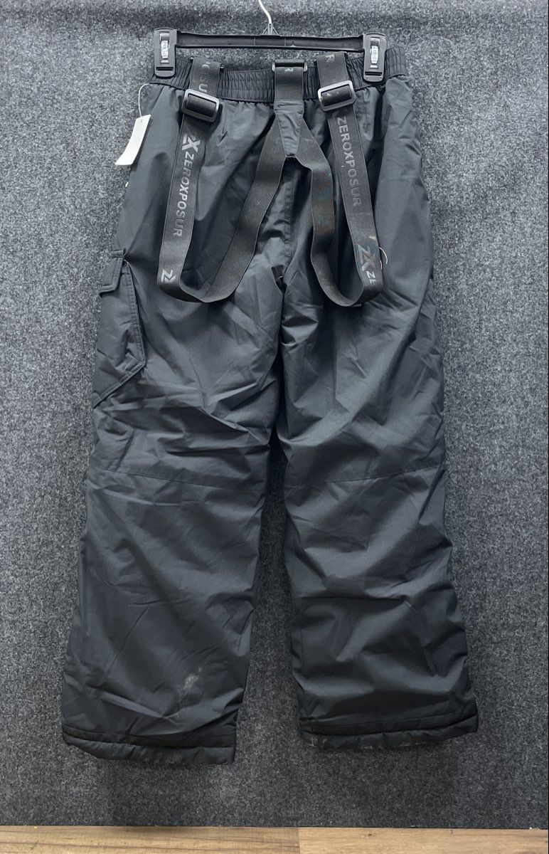 ZeroXposur Boys Black Snow Pants Insulated Suspenders Cargo Pocket NWT Sz 14/16