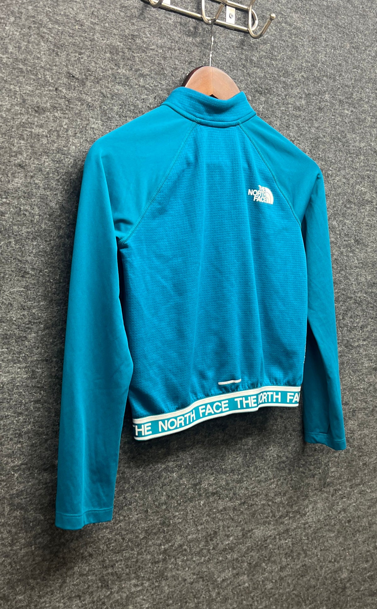 The North Face Girls Teal Blue FlashDry 1/4 Zip Pullover Long Sleeve M 10/12