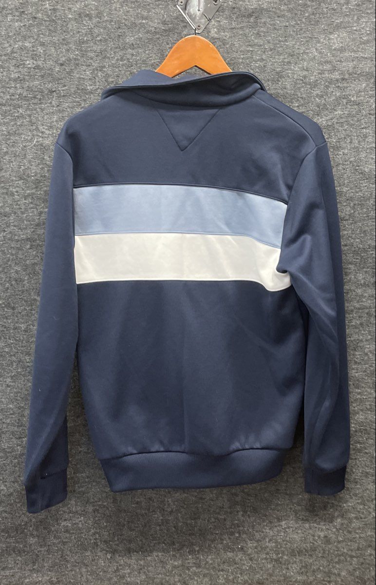 Tommy Hilfiger Men's Track Jacket Navy Blue White Colorblock Embroidered Sz XS