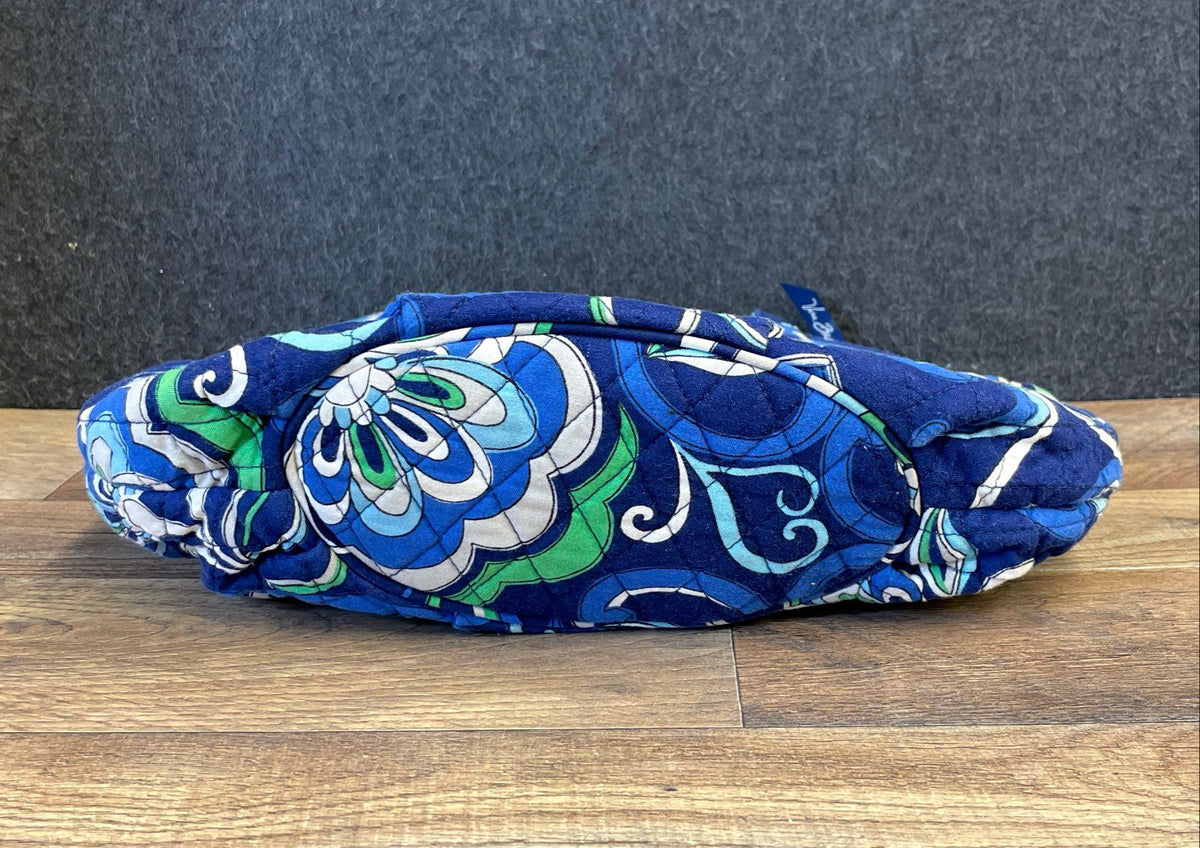 Vera Bradley Blue Floral Handbag & Purple Microfiber Turnlock Wallet Lot of 2