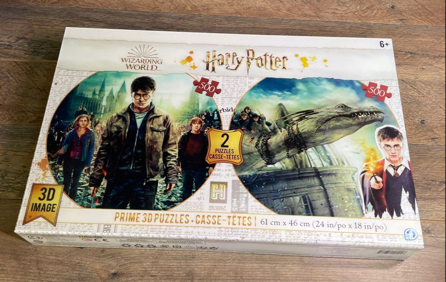 New Sealed Wizarding World Harry Potter Prime 3D 2-Pack 500-Piece Puzzles