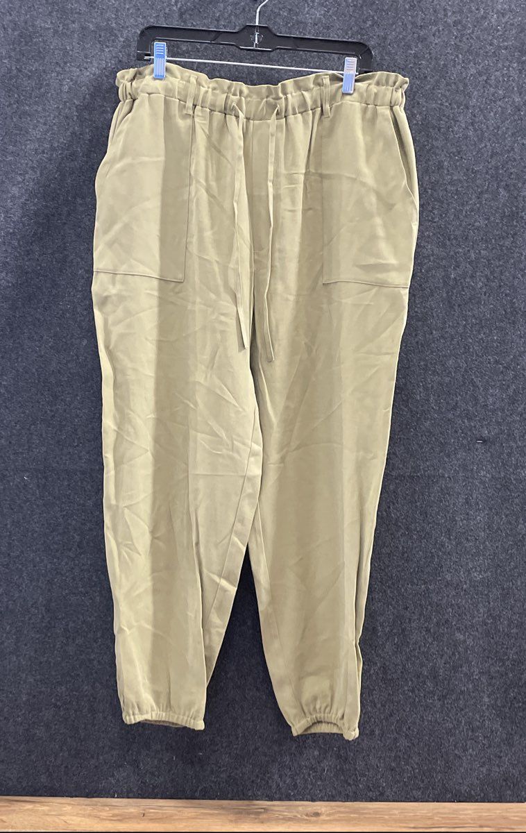 INC International Concepts Women's Green High Rise Jogger Pants Sz XL NWT