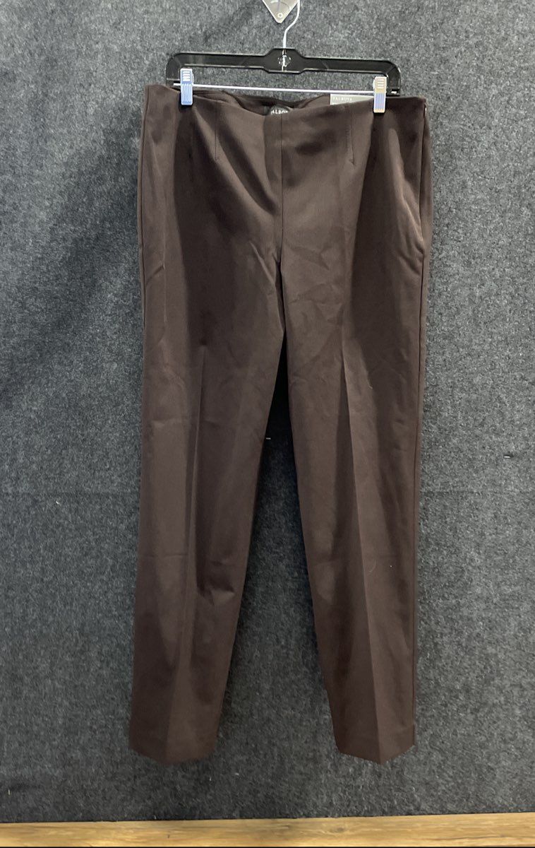 Talbots Women's Brown Bi-Stretch Straight-Leg Pants Sits at Waist Size 14 NWT
