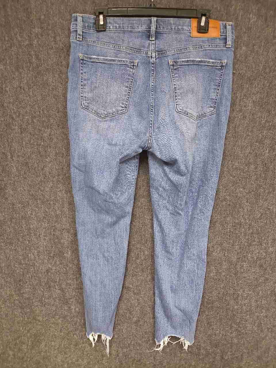 Lucky Brand Women's Medium Wash Frayed Raw Hem Skinny Jeans Size 14/32 A
