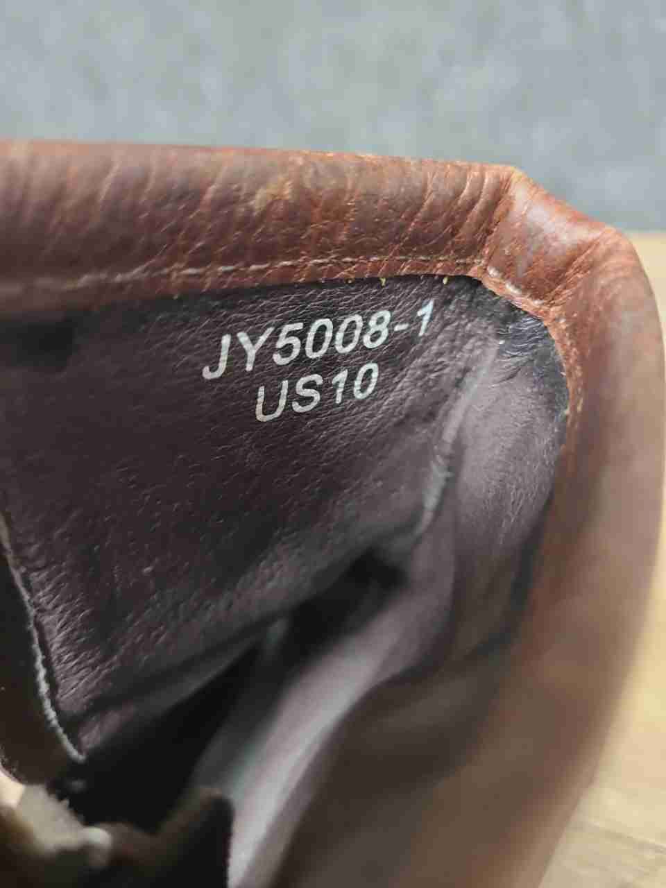 Otto JY5008-1 Brown Leather Textile Biker Motorcycle Ankle Boots Size 10