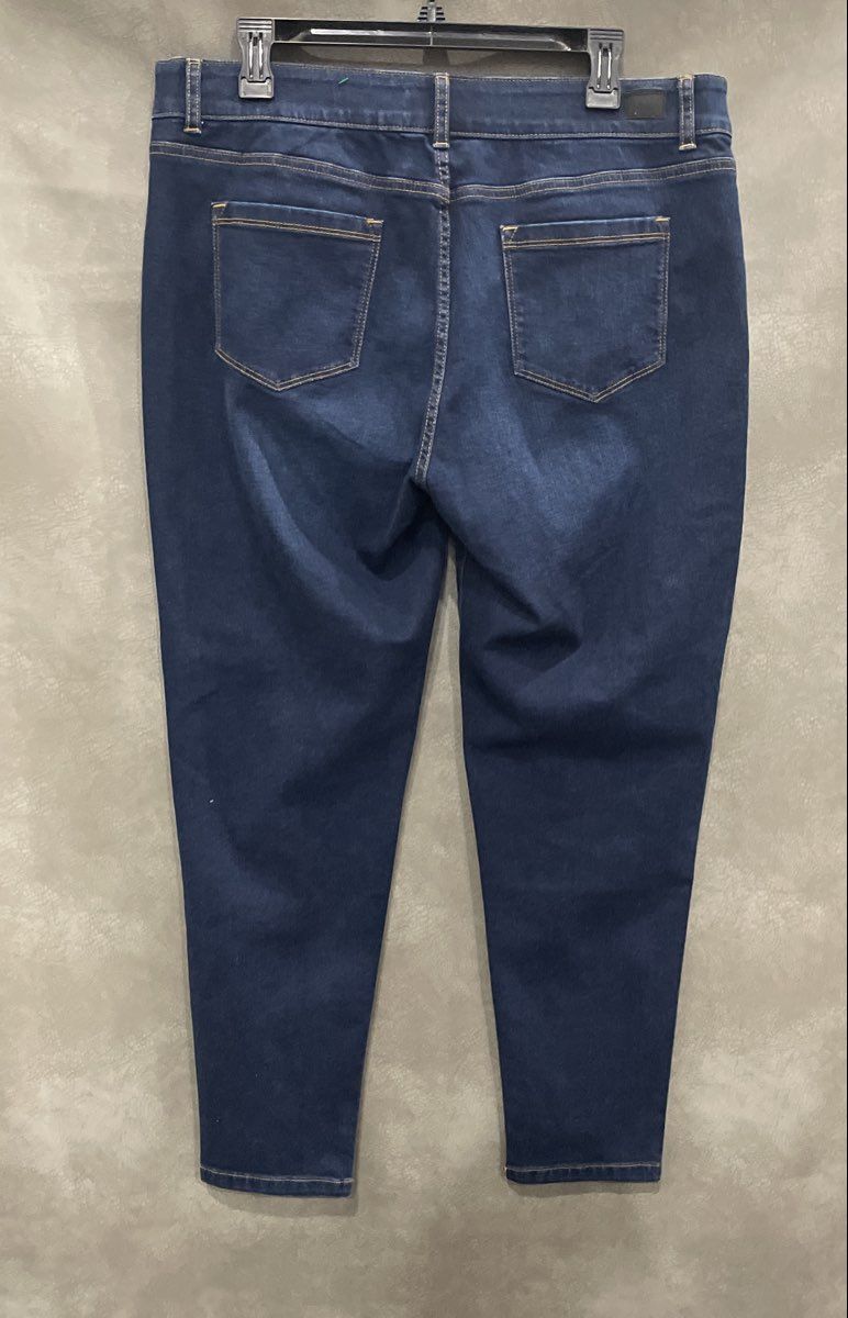Jones New York Women's Dark Blue High Rise Tapered Leg Stretch Jeans Sz 16