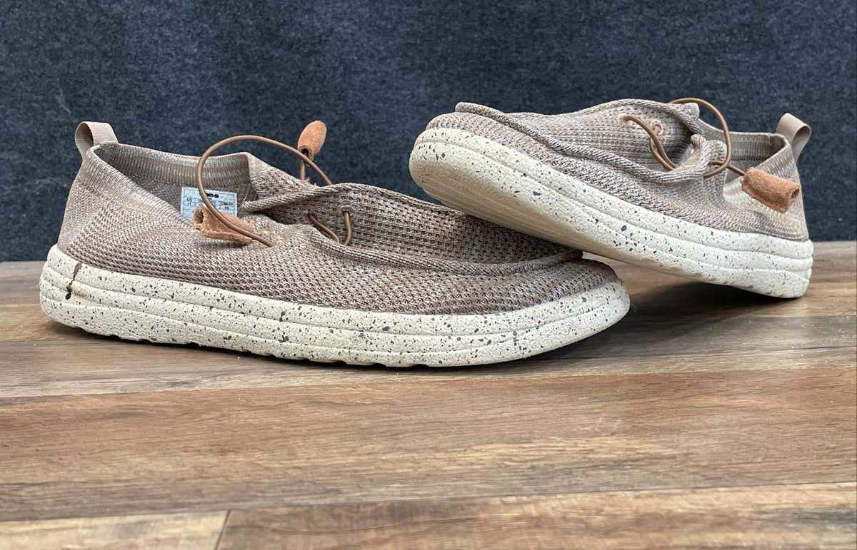 Lamo Piper Brown Knit Slip-On Loafer Sneakers Speckled Sole Size 11
