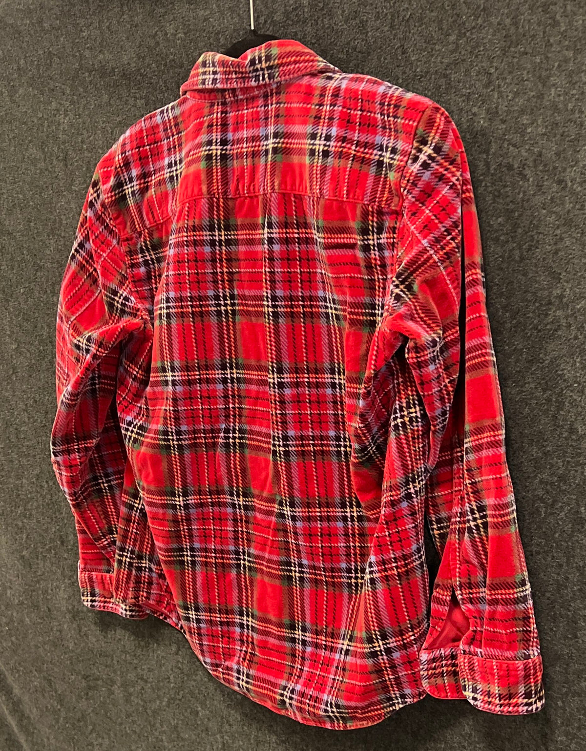 L.L. Bean Womens Red Plaid Cotton Corduroy Button Down Shirt Sz XS