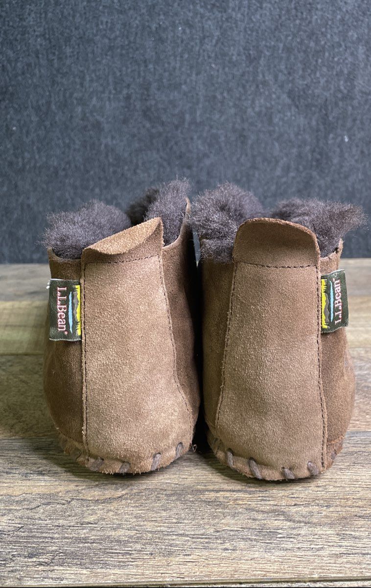 L.L. Bean Women's Brown Suede Shearling Wicked Good Slipper Booties Size 8