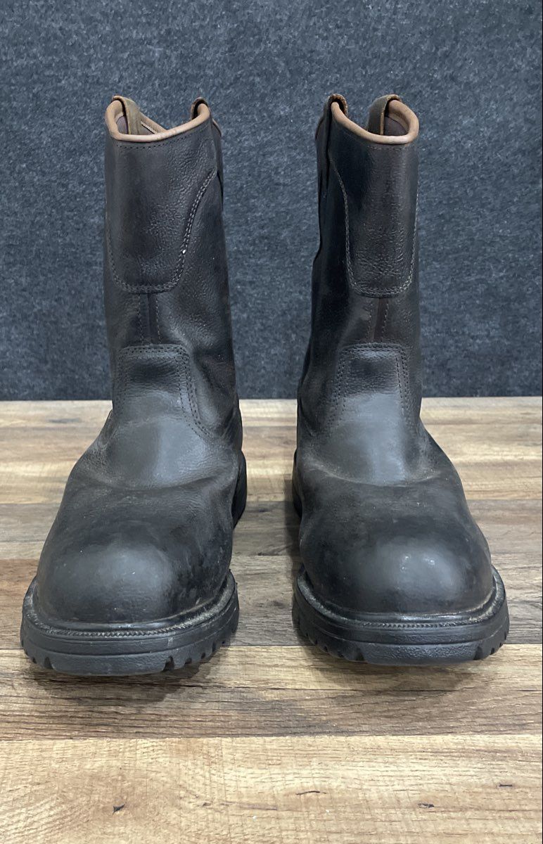 Herman Survivors Dark Brown Leather Pull-On Safety Toe Work Boots Size 13