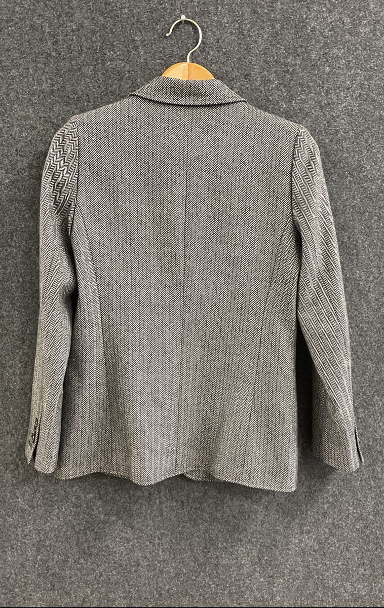 Rebecca Minkhoff Women's Black White Herringbone Wool Blend Blazer NWT Sz L
