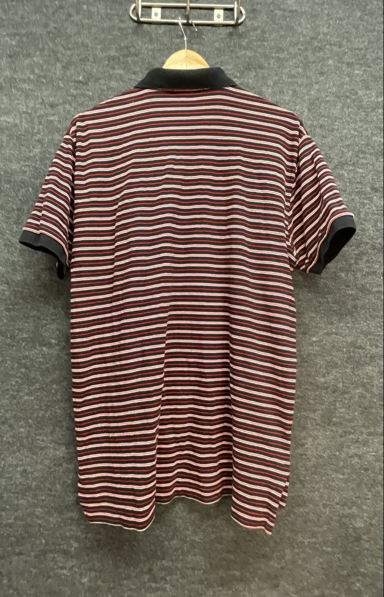 Polo Ralph Lauren Men's Black Red White Striped Short Sleeve Polo Shirt Sz L