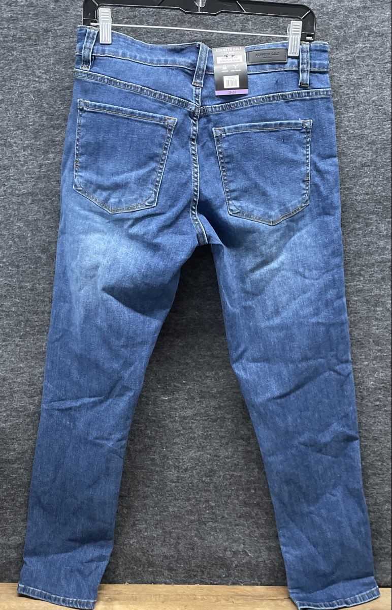 Kenneth Cole Men's Straight Fit Stretch Denim Blue Jeans Size 30x32 NWT