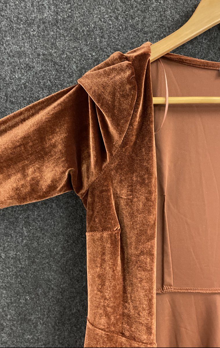Baltic Born Women's Rust Brown Velvet Esme Maxi Duster Cardigan Jacket Sz S
