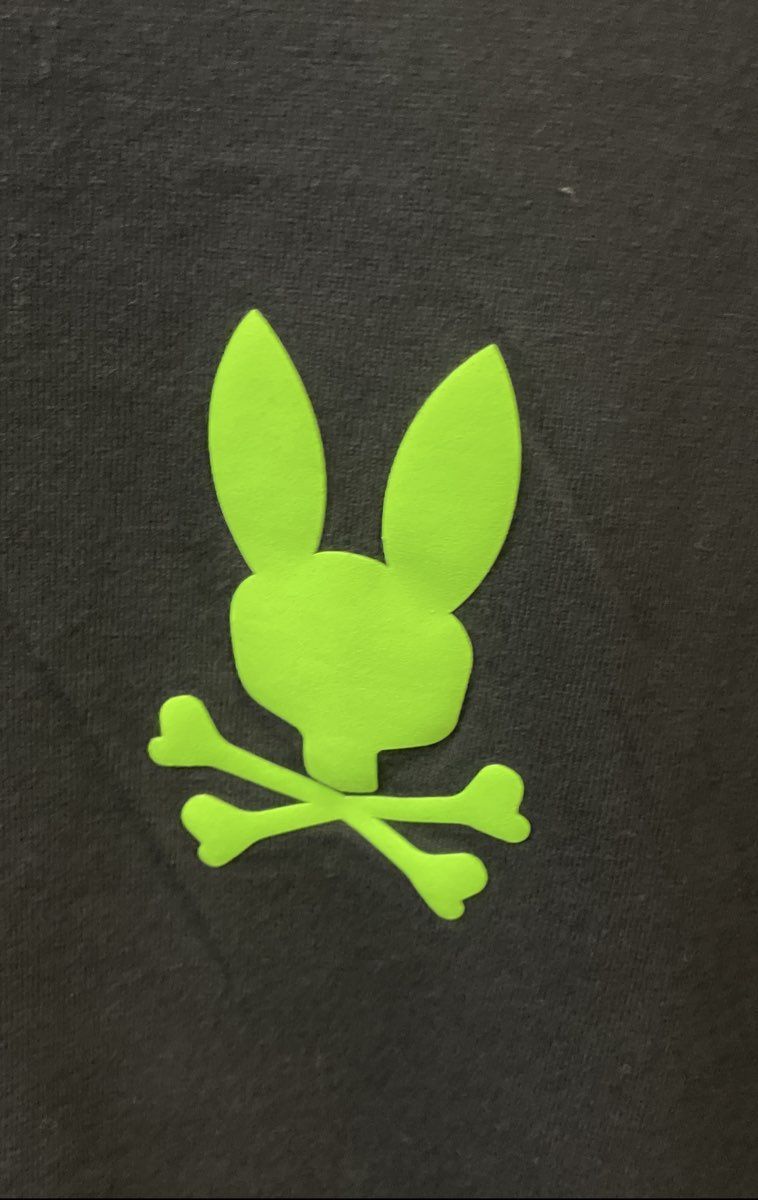 Psycho Bunny Men's Black Pima Cotton Neon Green Logo Graphic T-Shirt Sz 3XL