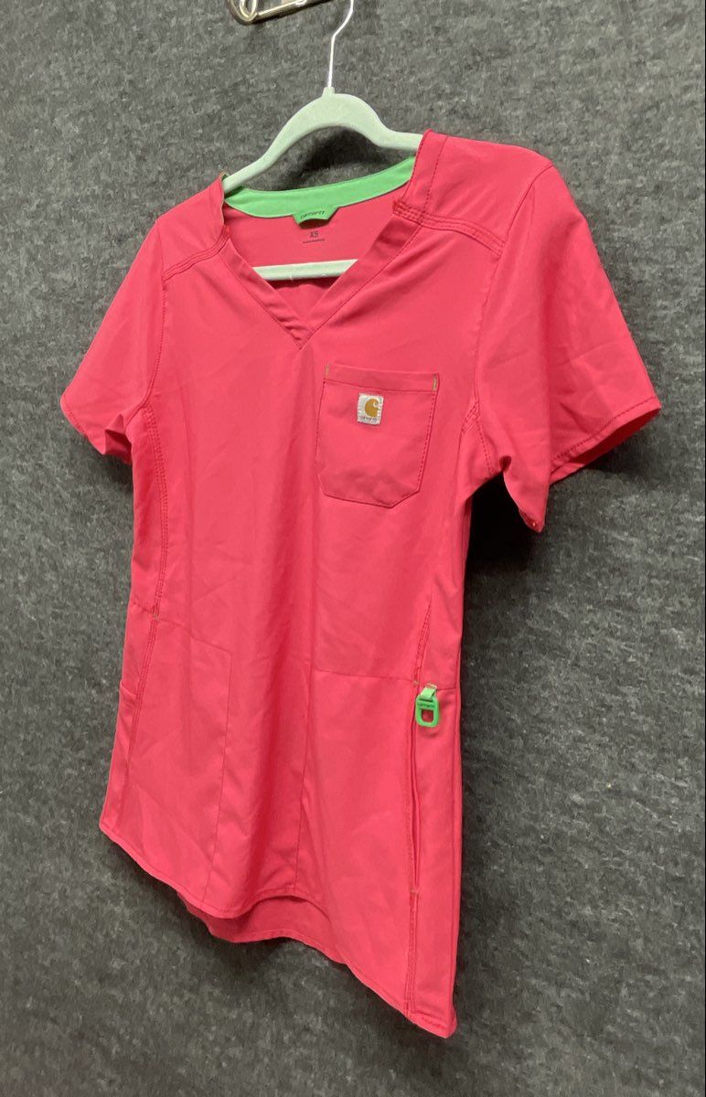 Carhartt Women's Pink Force Cross-Flex Scrub Set V-Neck Top Cargo Pants NWT XS
