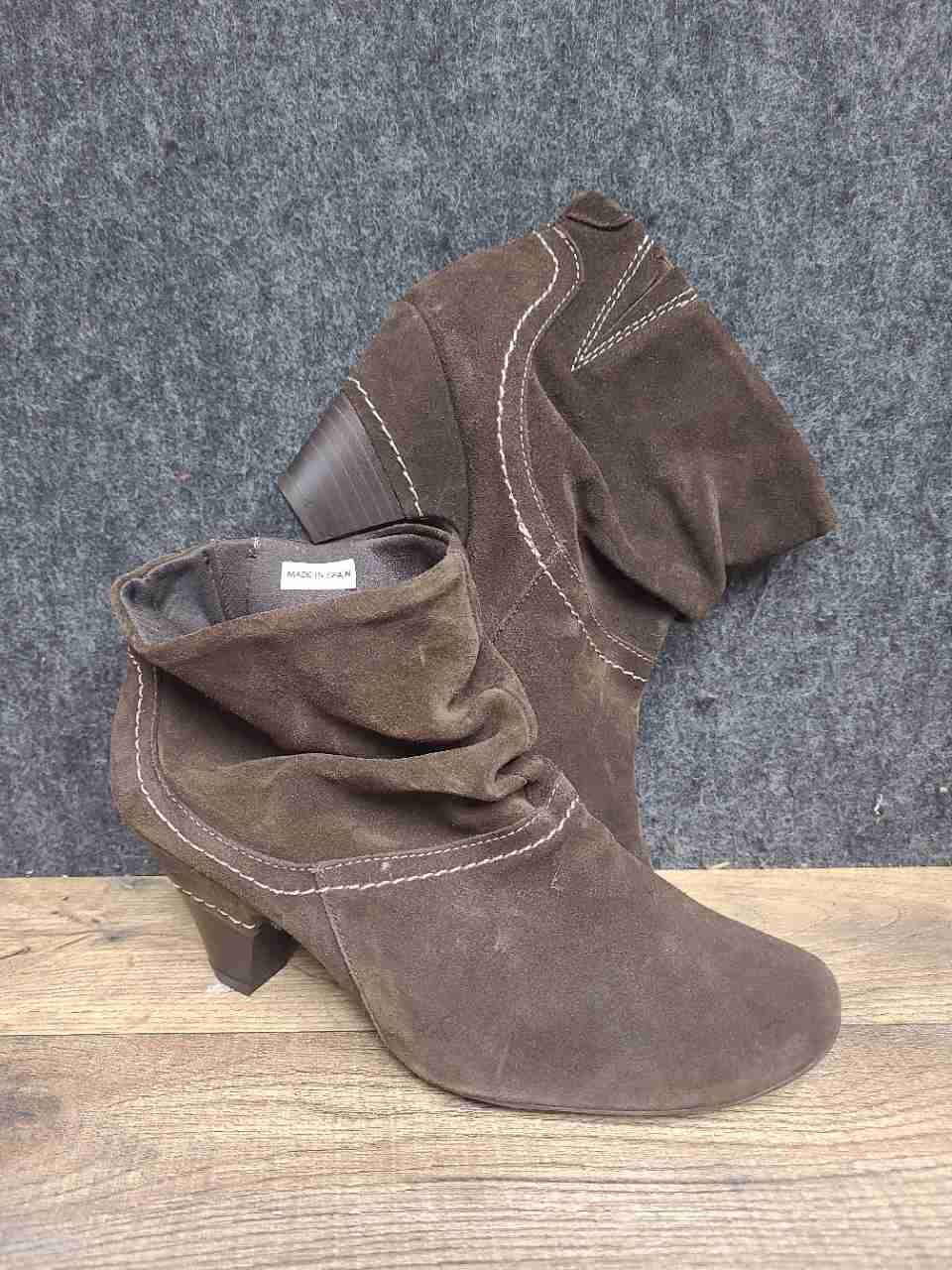 Pikolinos Turin 760-7973B Brown Suede Slouch Ankle Boots Women's Size 39