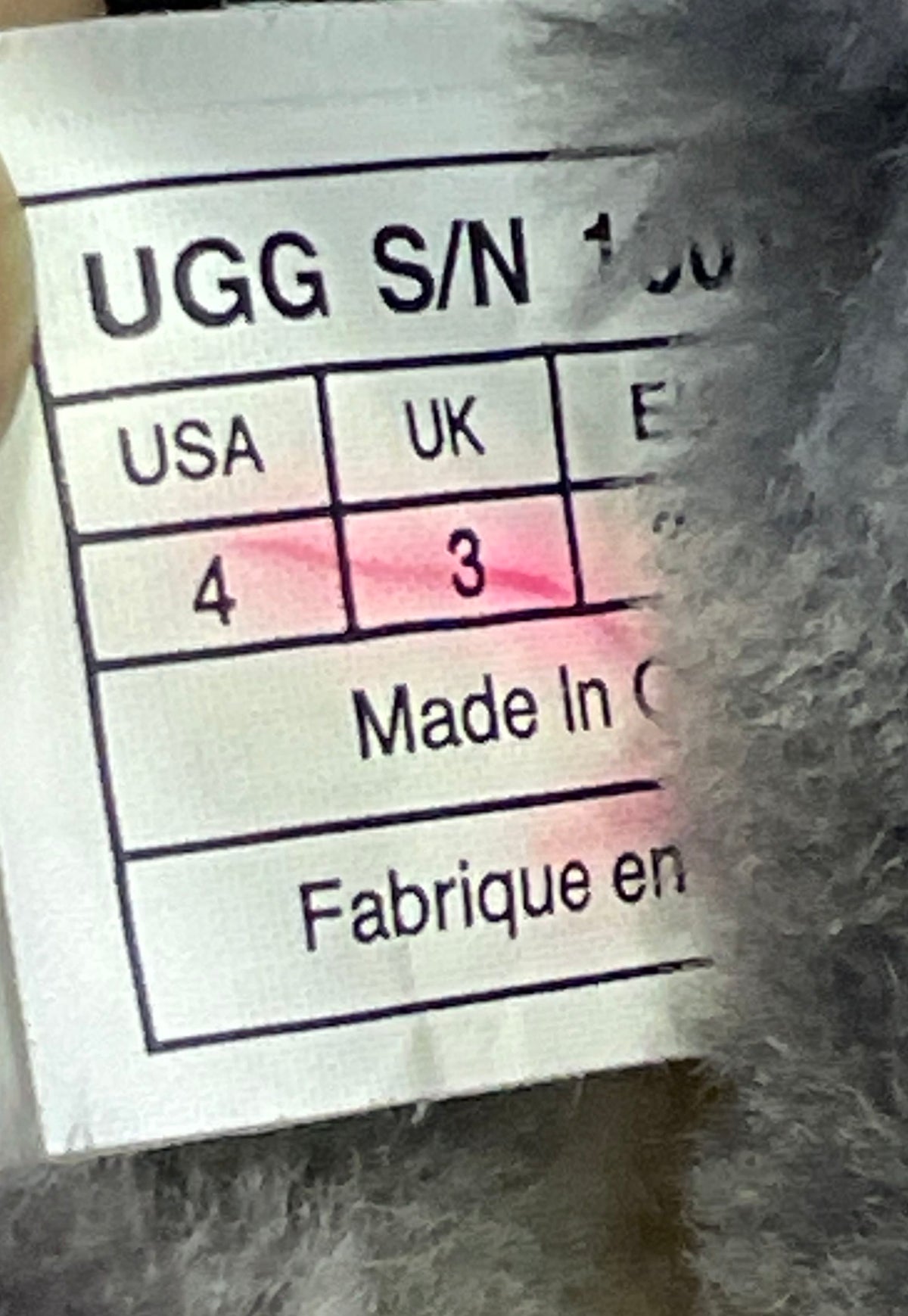 UGG Ellee Grey Suede Pink Sole Sheepskin Fur Boots Kids Size 4