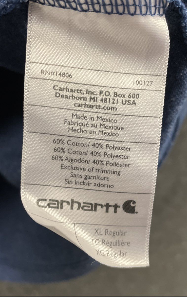 Carhartt Men's Heather Blue Original Fit Short Sleeve Workwear Pocket Tee XL