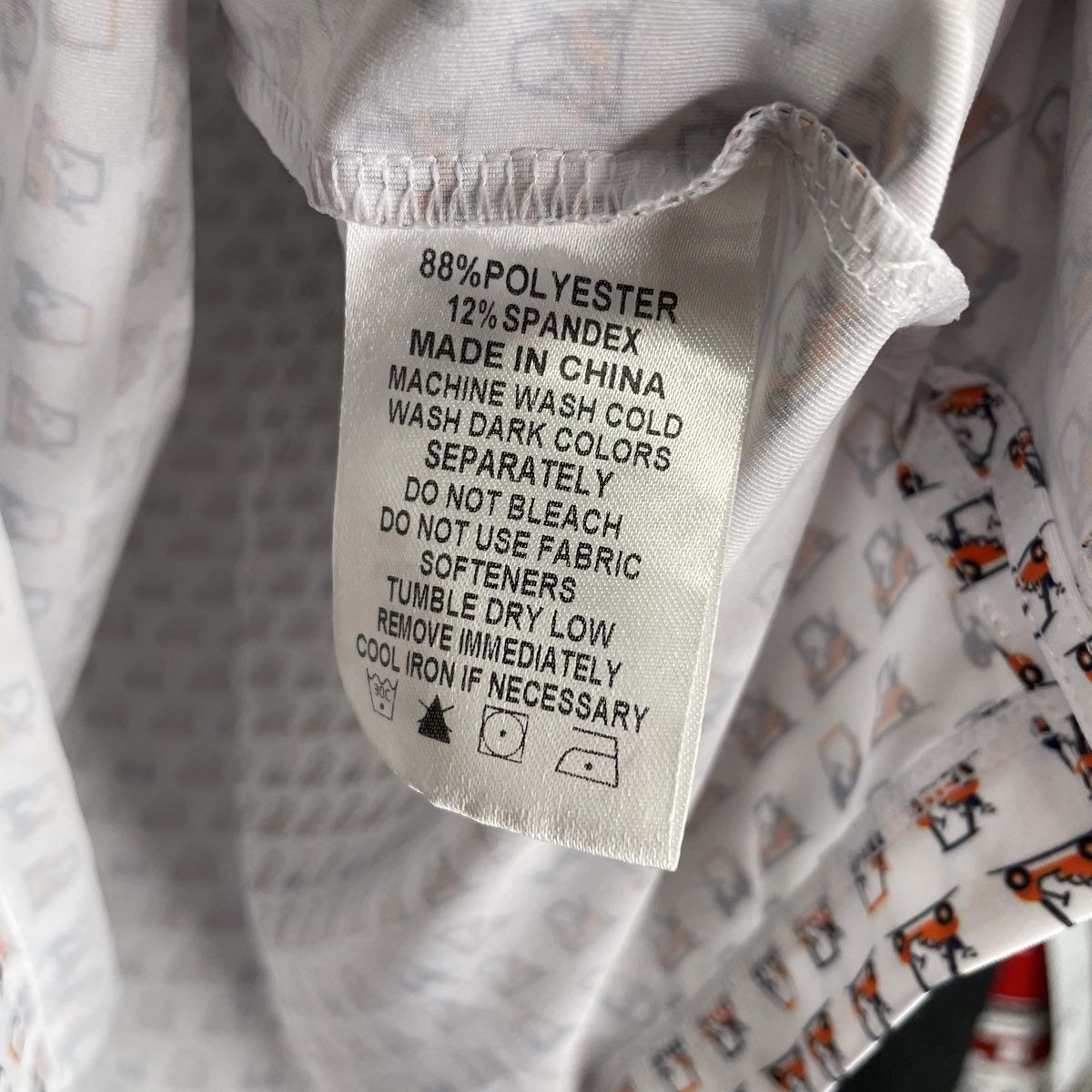 Bayou Birdie Men's Golf Cart All Over Print Polo Shirt White Orange Blue Sz XL