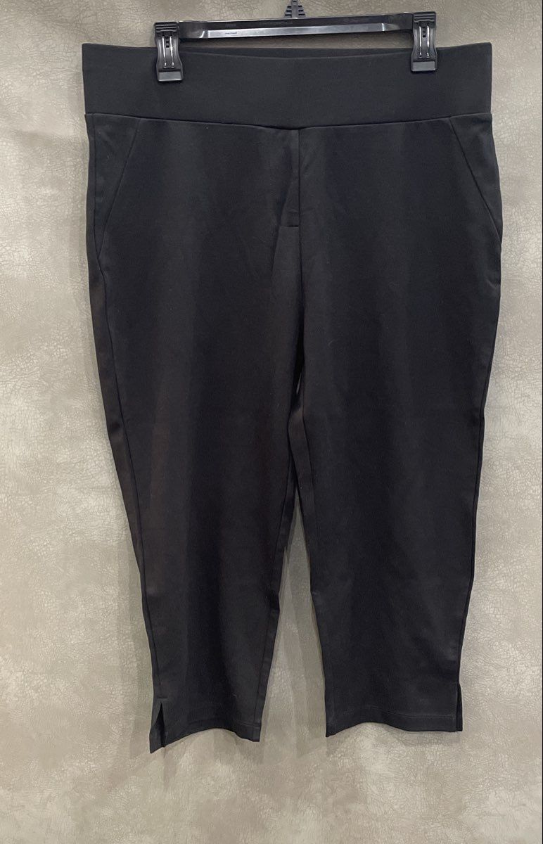 Tapata Women's Black Pull-On Stretch Capri Pants 19" Inseam Office Work Sz XL 16