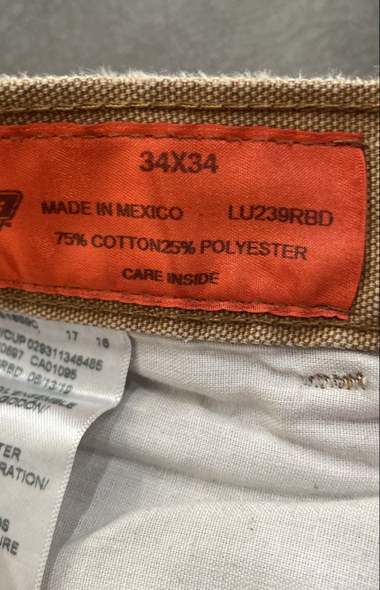 Dickies Men's Brown Industrial Carpenter Duck Canvas Work Pants Sz 34x34