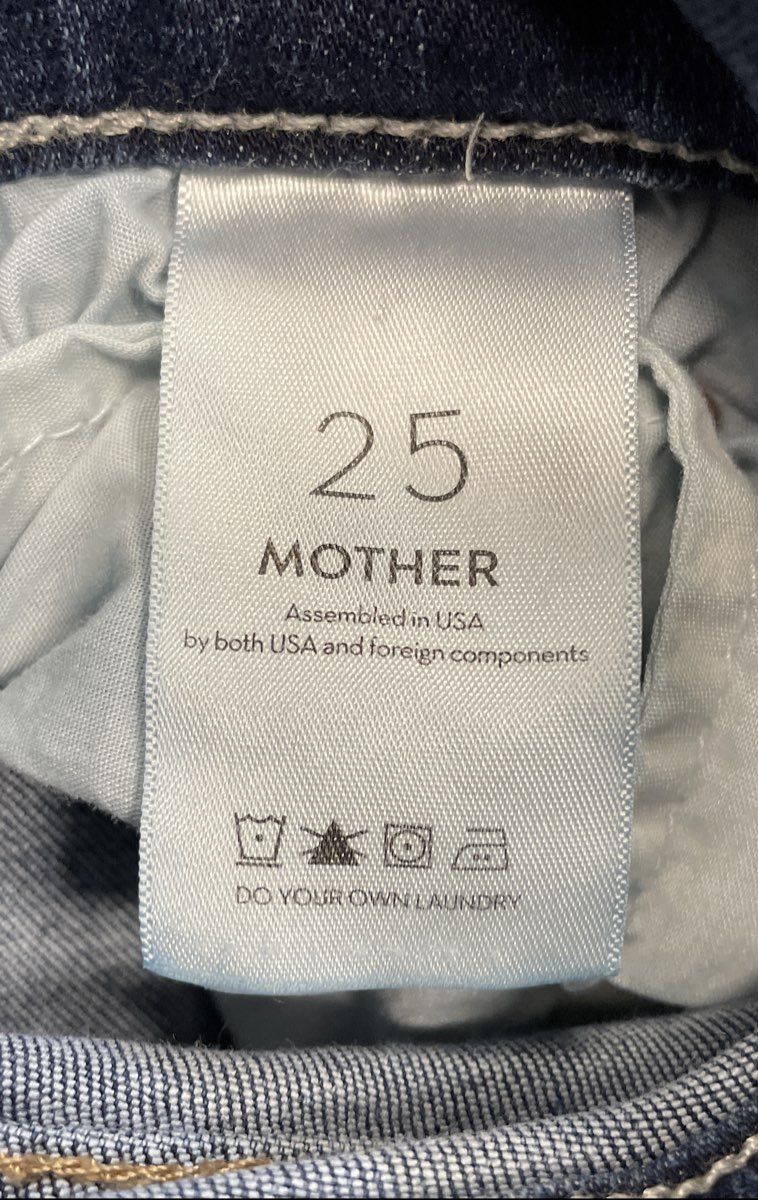 Mother Women's The Looker Skinny Jeans Blue Faded Whiskered Sz 25
