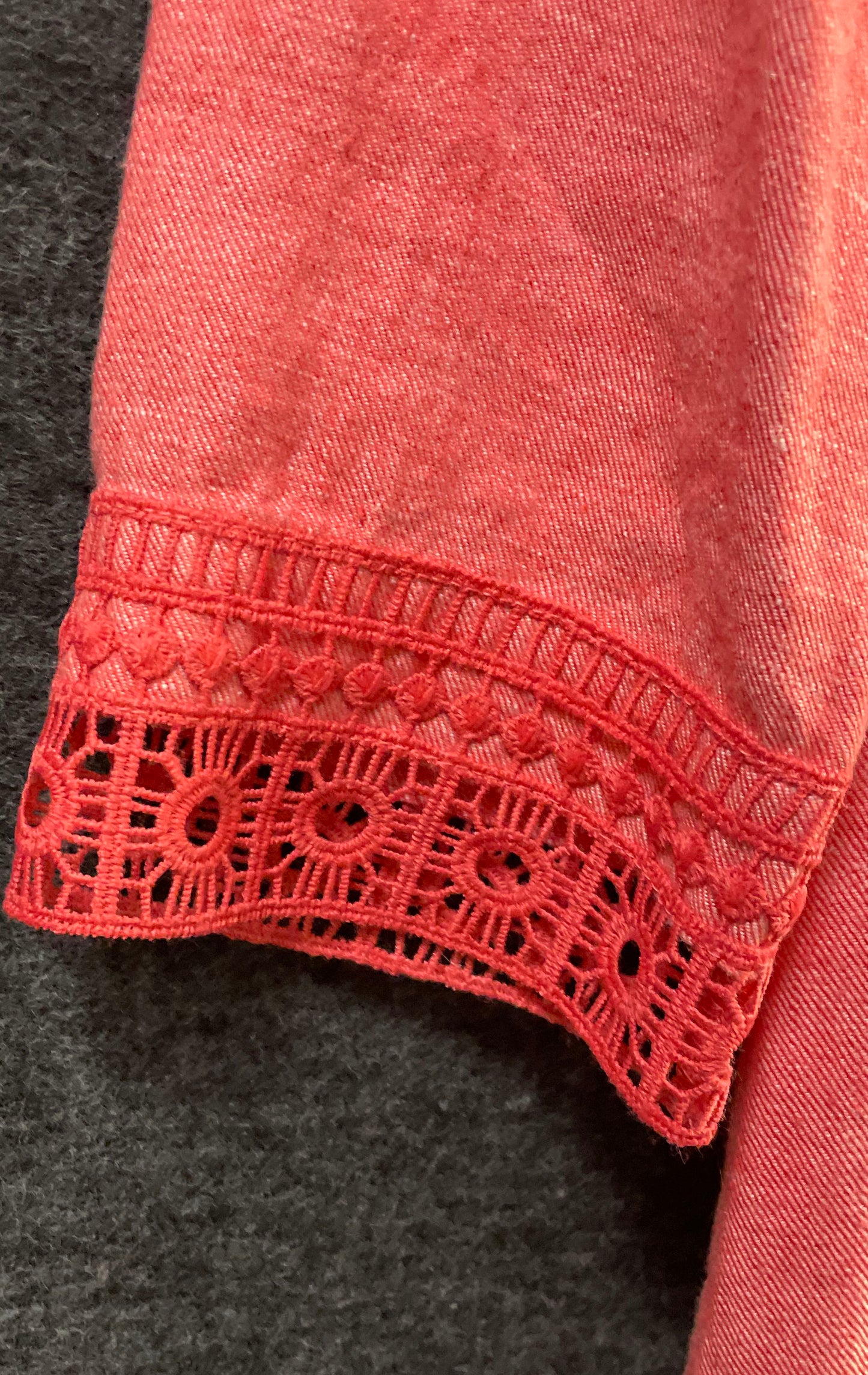 Talbots Women's Coral Pink Lace Trim Shift Dress NWT Sz 6 Textured Summer