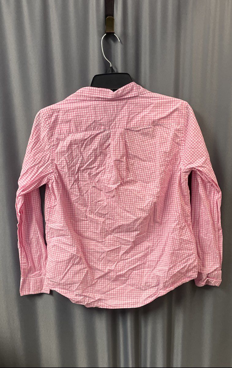 Ralph Lauren Boys Pink Gingham Check Natural Stretch Shirt Sz L 14-16