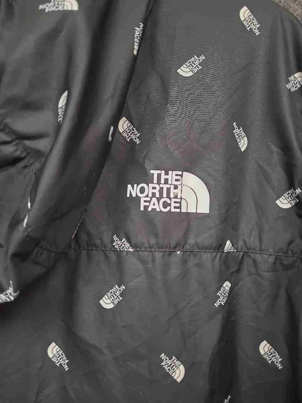 The North Face Men's Black All Over Logo Print Cyclone Hooded Jacket Size M