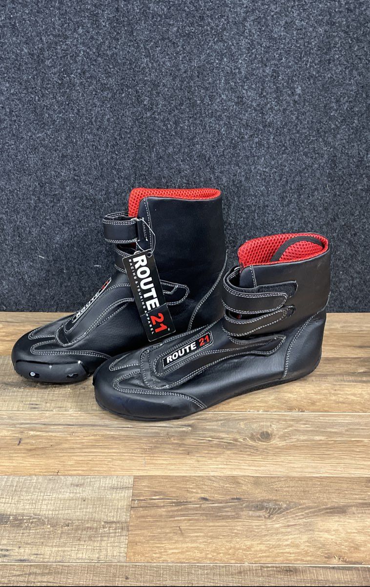 Route 21 Racing & Touring Apparel Black Drag Racing Boots NWT Size 44 EU