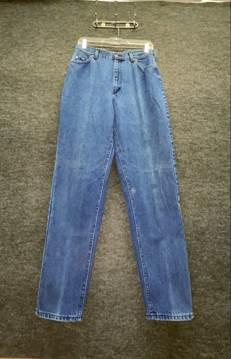 Vintage 90s Lee Women's Blue High Rise Tapered Leg Jeans Made in USA Sz 14 Long