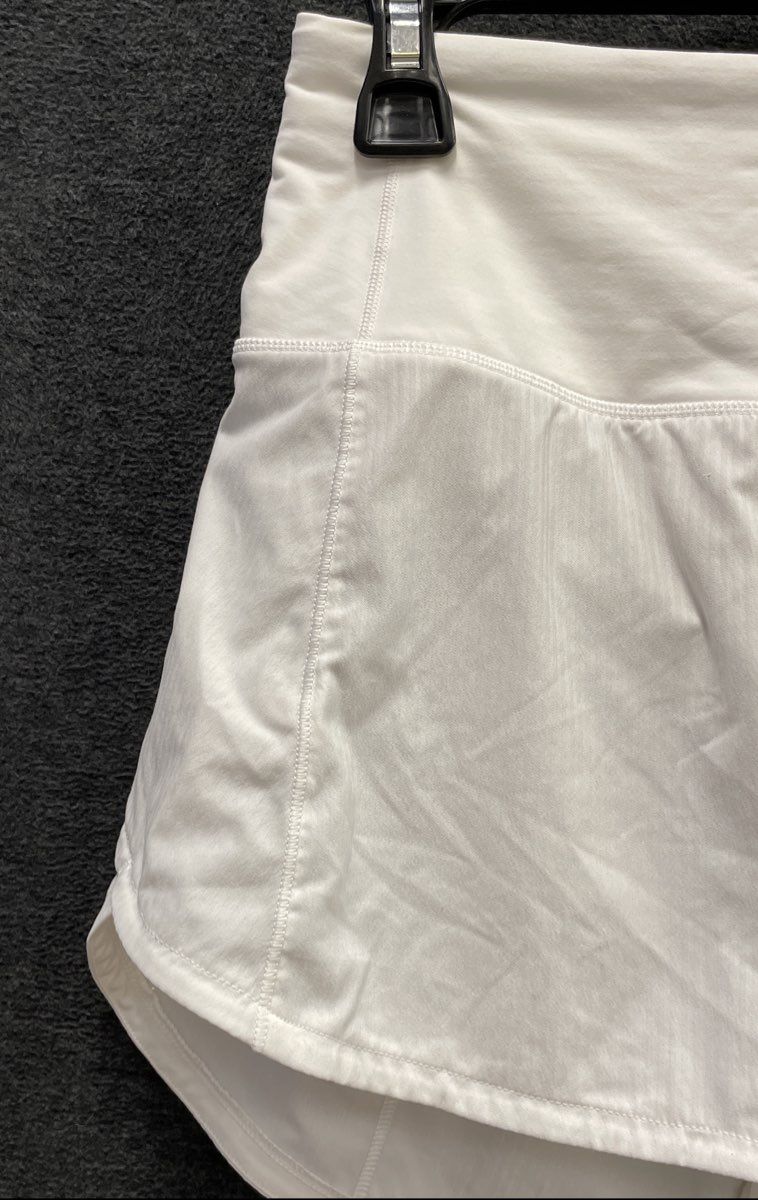 Lululemon Women's Speed Up High-Rise Lined Running Shorts White Sz 4 Tall