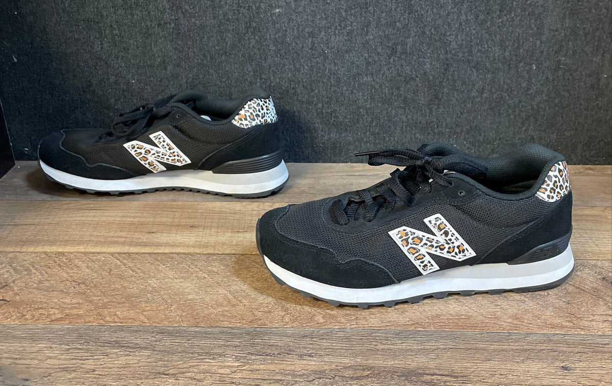 New Balance 515 Black Leopard Print Women's Lifestyle Sneakers Size 9