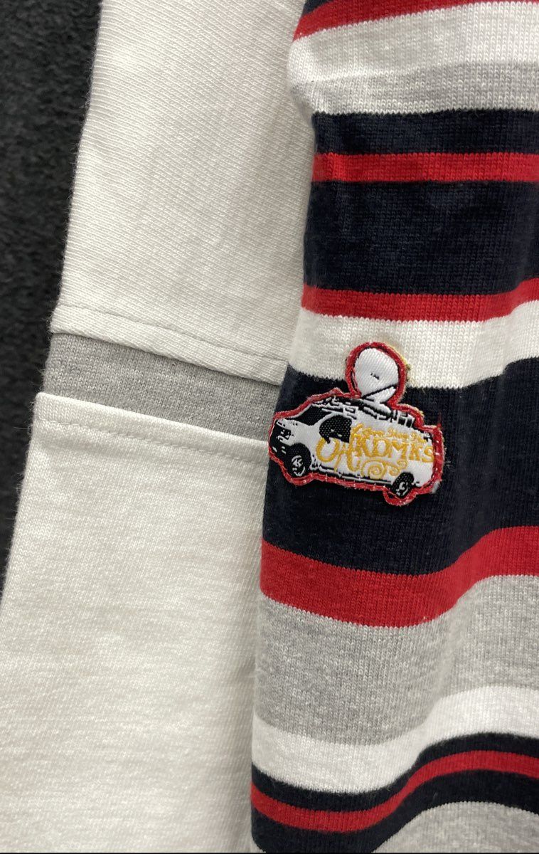 Vintage Y2K Akademiks Men's Rugby Shirt Striped Long Sleeve Jeanius 99 Sz XL