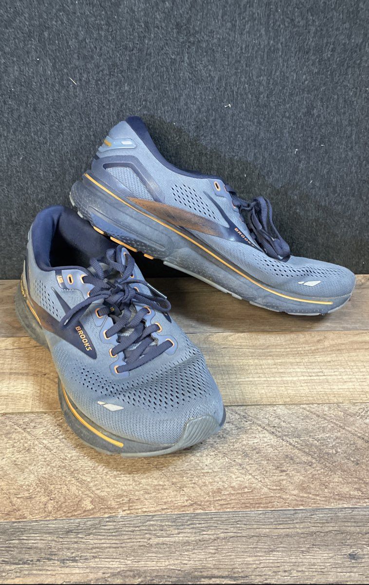 Brooks Ghost 15 Blue Navy Orange Men's Running Shoes Size 9
