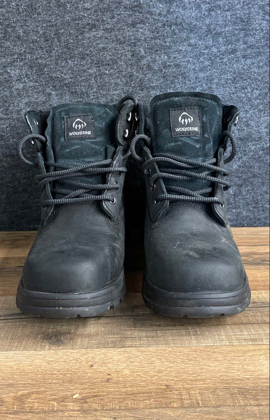 Wolverine Floorhand Waterproof Steel Toe Black 6" Work Boots Men's Size 8.5