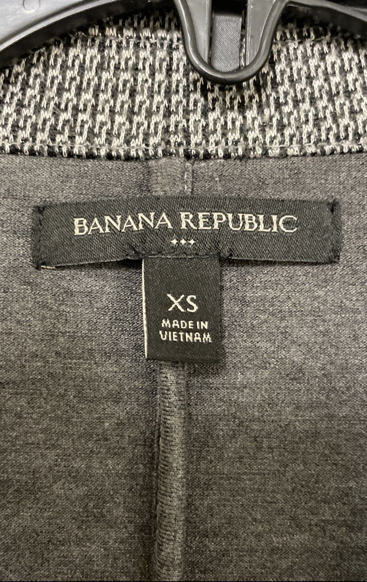 Banana Republic Women's Gray Marled Knit Longline Blazer Jacket Sz XS
