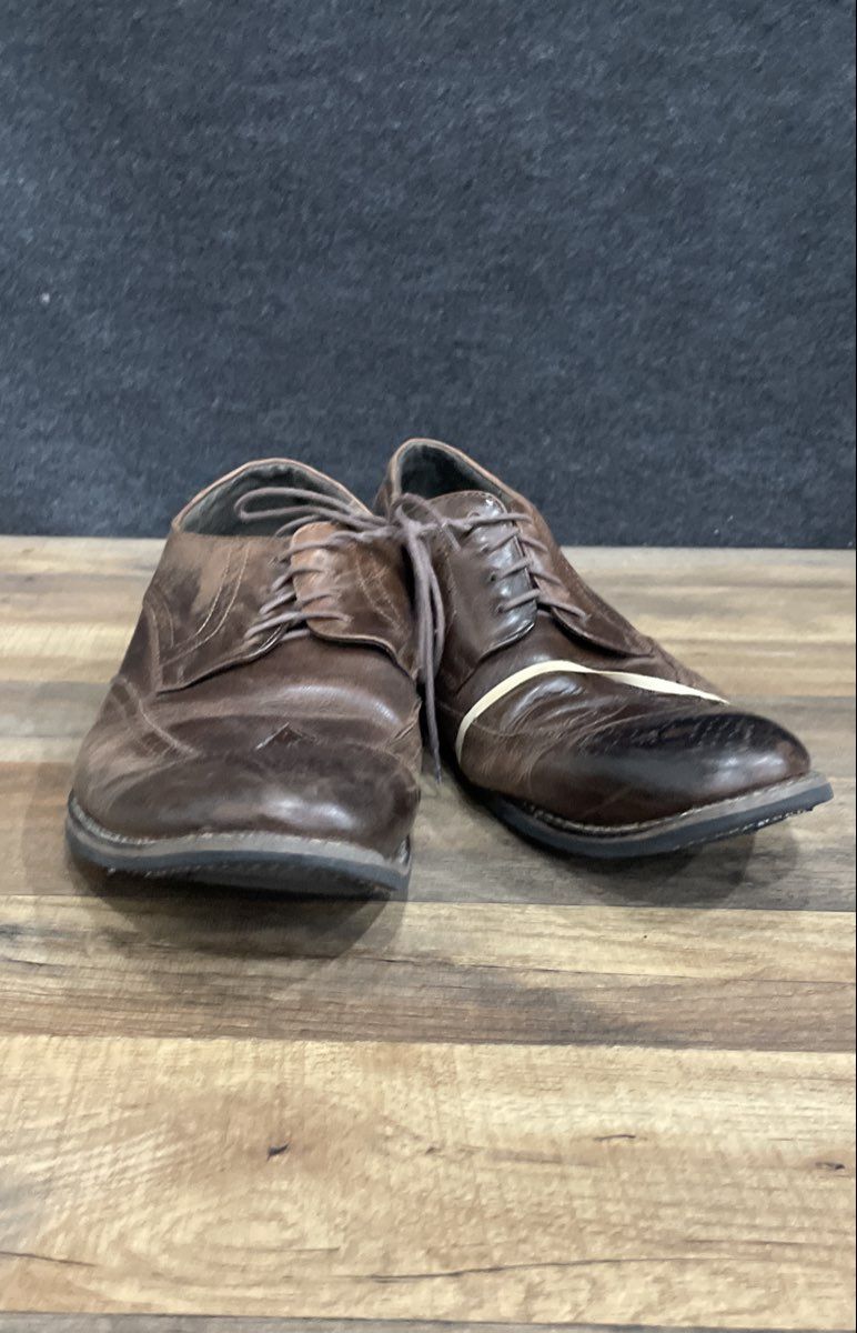 Joseph Abboud Hensley Dark Brown Leather Wingtip Brogue Derby Shoes 11